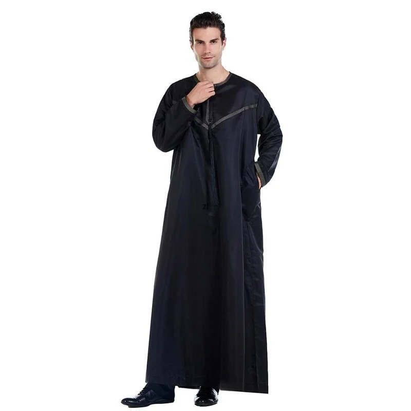 Ramadan Muslim Men Clothing Jubba Thobe Long Dress Pakistan dubai arab Djellaba Kaftan Abaya Islamic prayer Robe Worship Service