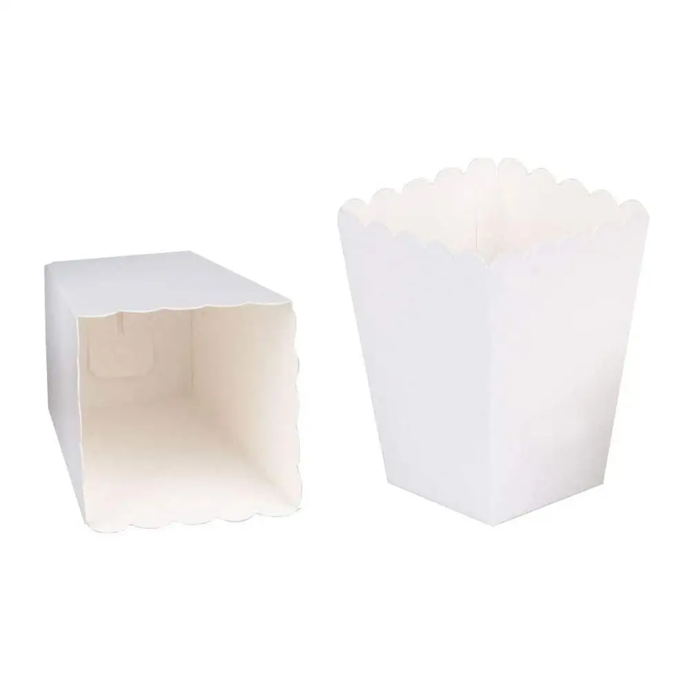 

20pcs/set Disposable Pure White Mini Paper Popcorn Box Snack Candy Box Gift For Wedding Birthday Party Treat Supplies P8B9