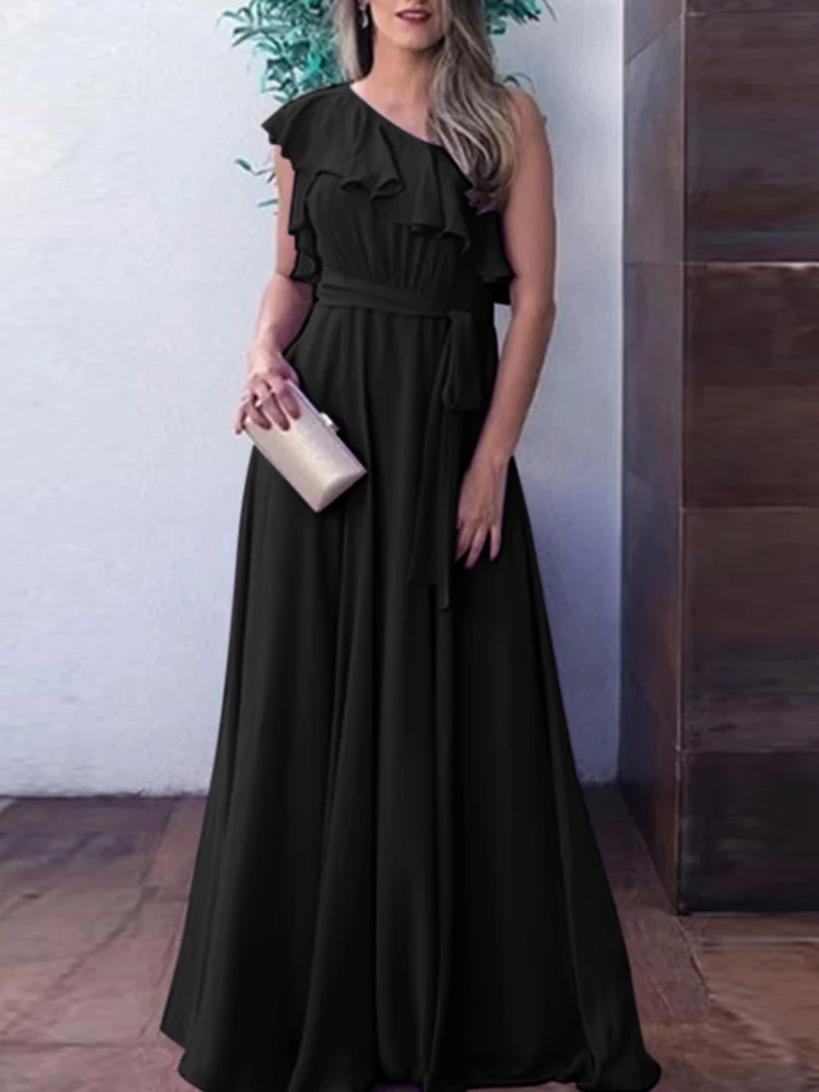 

2022 ZANZEA Summer Casual Woman Dress Diagonal Collar Solid Sleeveless Robe Fashion Holiday Club Bodycon Elegant Party Sundress