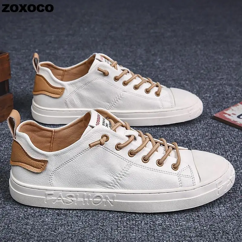 

Men Fashion Solid Leather Business Sport Flat Round Toe Casual Shoes Men's Casual Shoes Fashion Summer Casual Shoes Men Sneakers