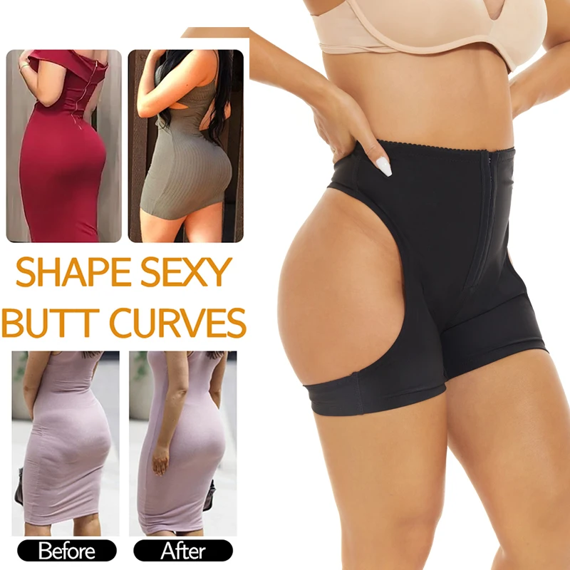 NINGMI Women Butt Lifter Shapewear Panties Midle Waist Body Shaper Corset with Hook+zipe Sexy Underwear