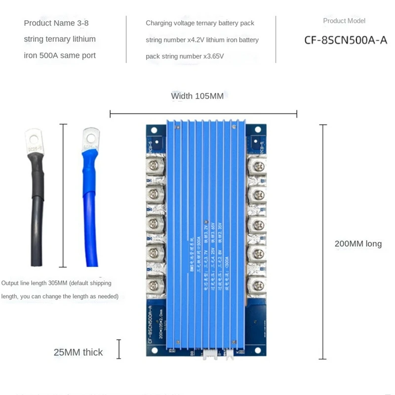 

Зарядная плата Bms 3S Lifepo4 для литий-ионного аккумулятора, 500 А