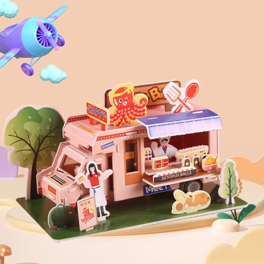 Магазин мороженого DIY Головоломка Кукольный домик Комната Мультяшный картон