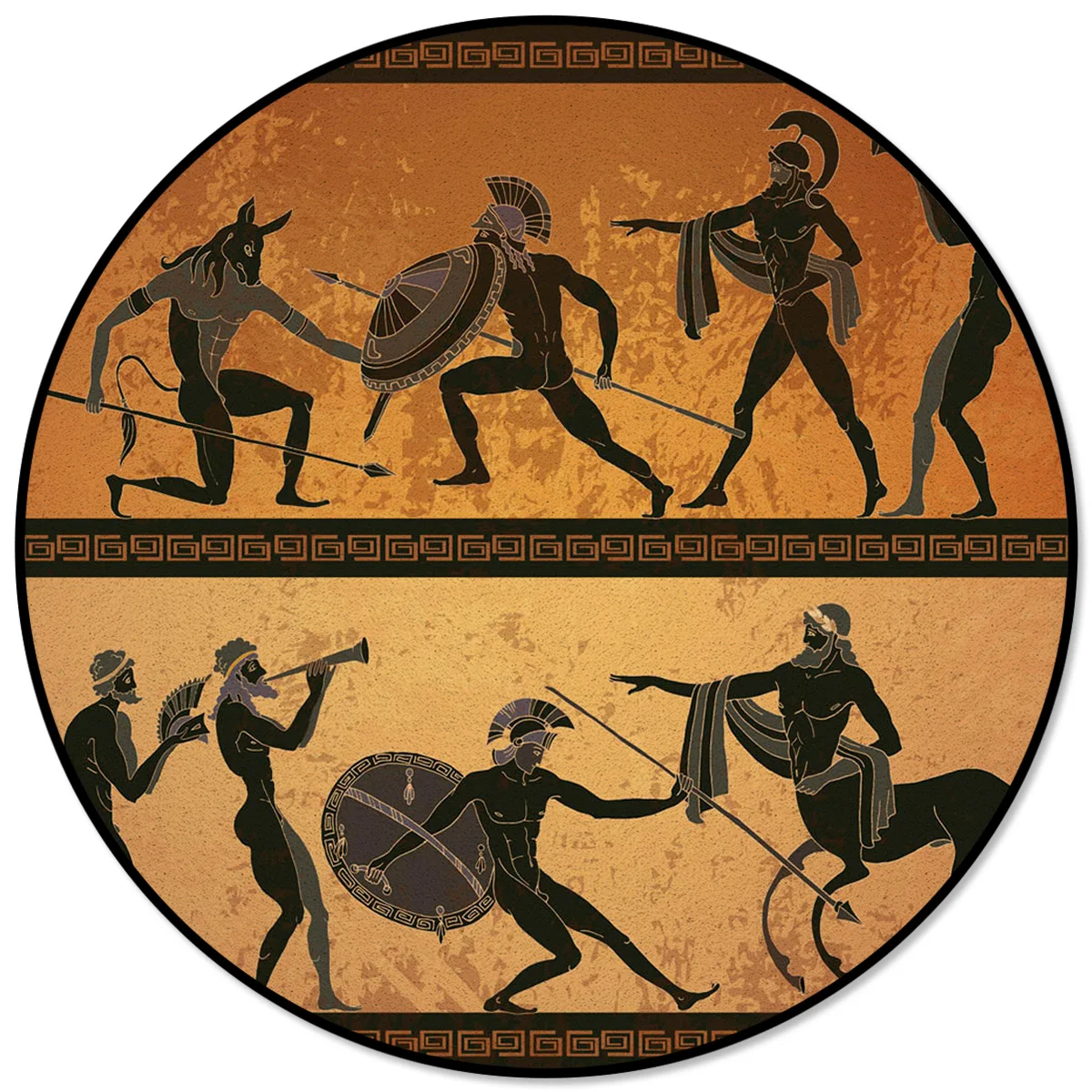 

Ancient Rome War Characters Rugs And Carpets For Home Living Room Round Rug For Children Rooms Non-slip