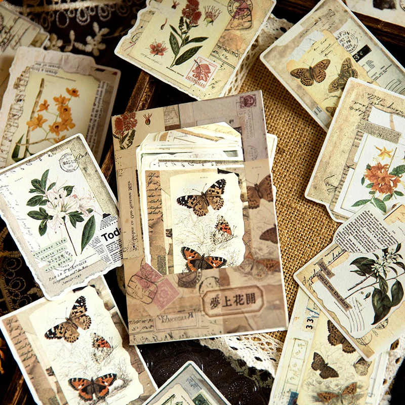 

30Sheets Material Paper Package Retro collage Background Notebooks Writing Decorative handmade Scrapbooking 160*95MM