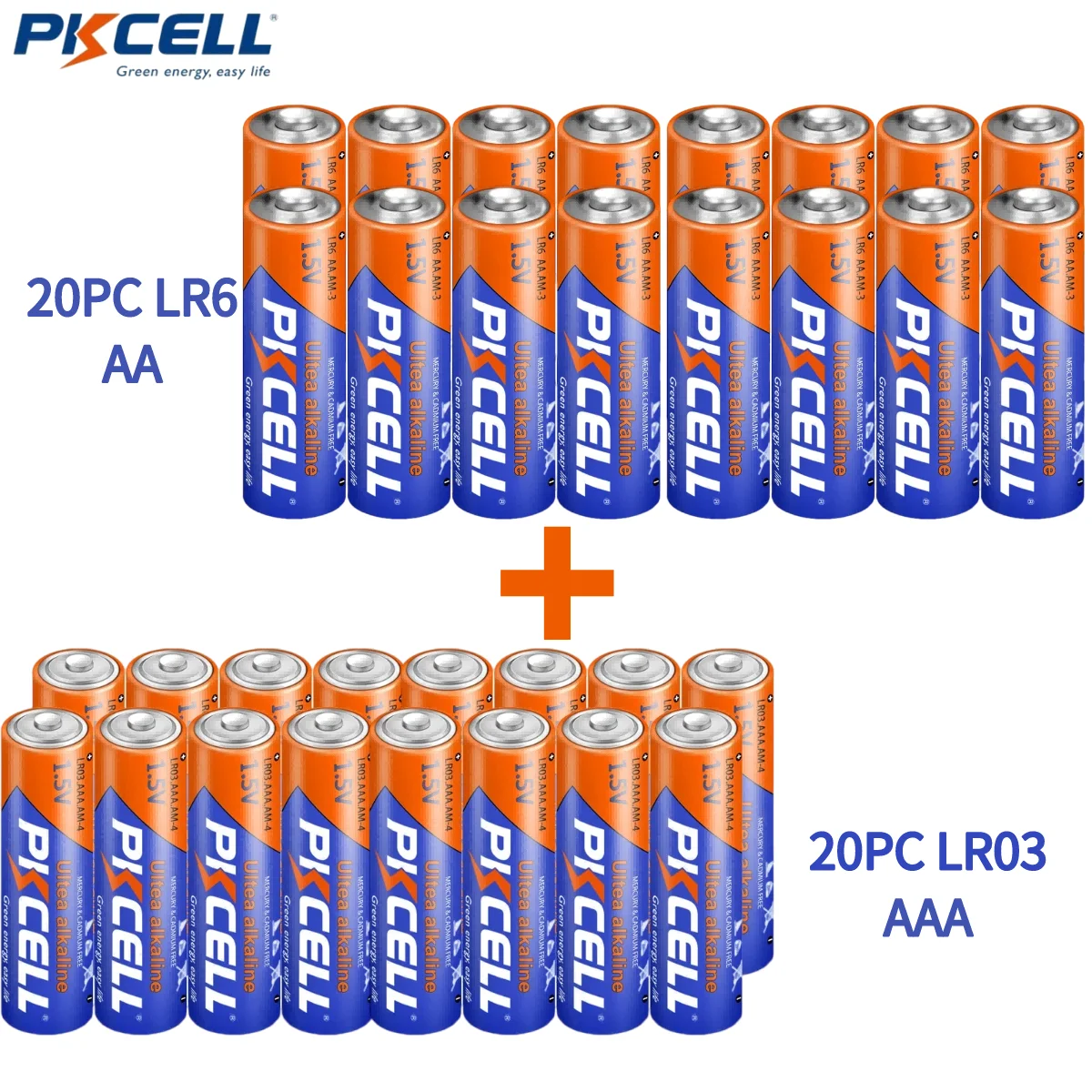 Комбинированные щелочные батарейки из 40 упаковок 1 5 В Высокоэффективные AA AAA для