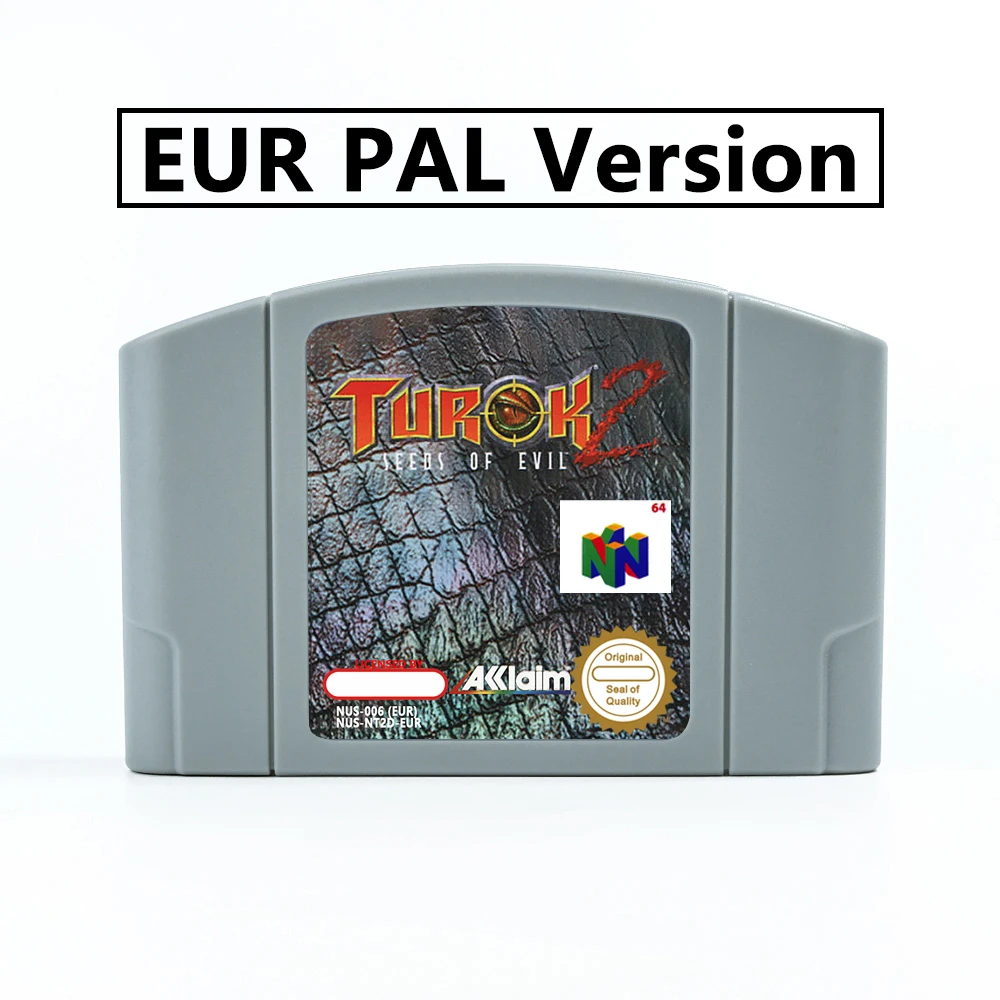 Игровой картридж Turok с 2 семенами зла 64 бит США версия NTSC или EUR PAL для консолей N64 |