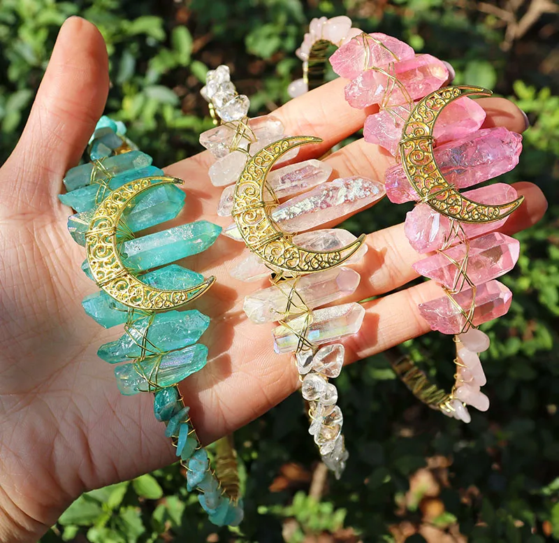 

Rainbow Mystic Angel Aura Mini Tiara / Hair Comb, Festival Style Bun Holder, Decorative Haircomb, Unicorn Hairclip, for Princess