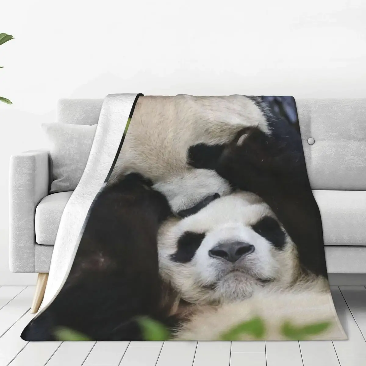 

Fubao Aibao Panda Fu Bao Blanket Warm Cozy Sherpa Throw Blankets for Luxury Bedding Room Decor