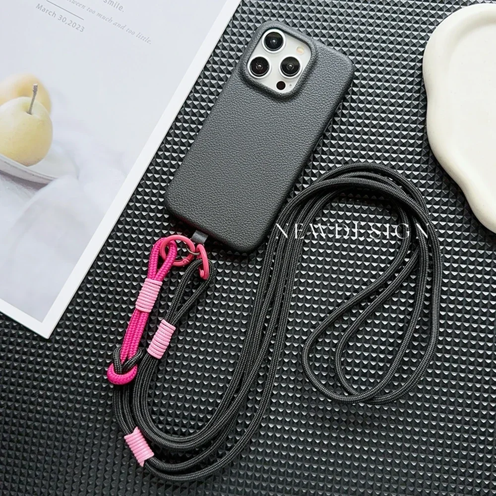 Роскошный кожаный чехол для телефона с цепочкой IPhone 16 11 13 12 14 15 Pro Max Plus мягкий