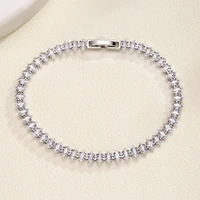 2022 new fashion exquisite silver color 18cm cz bracelet chain for women simple personality charm bracelets wedding party gifts
