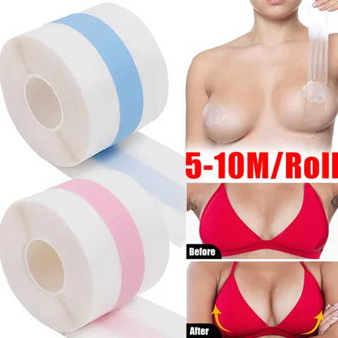 5/10M Transparent Breast Lift Tape Women Invisible Push Up Bra Sticker Tapes Body Boob Lift Up Bandage Tape Chest Breast Petals
