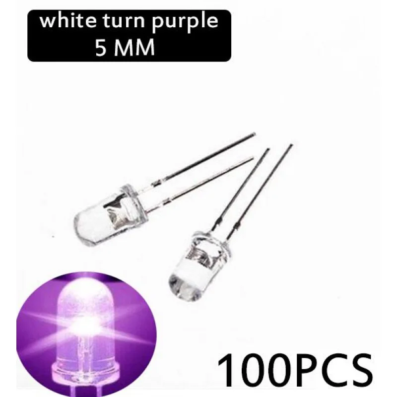 

100 шт., супер яркие круглые светодиодные лампы 5 мм