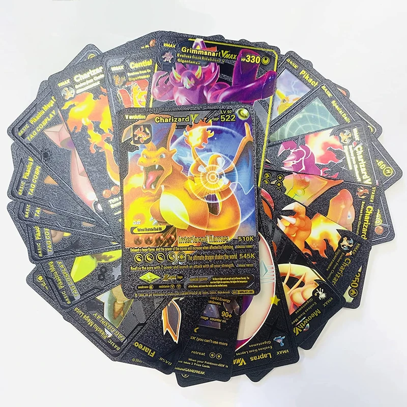 Новинка 11-55 шт. набор для испанской игры Pokemon модель TCG карточка из темного металла