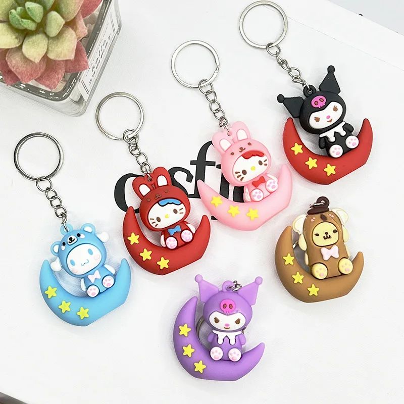 

Брелок для ключей в стиле аниме Sanrio, милая мультяшная аниме куроми мимелоди, милый подарок на день рождения