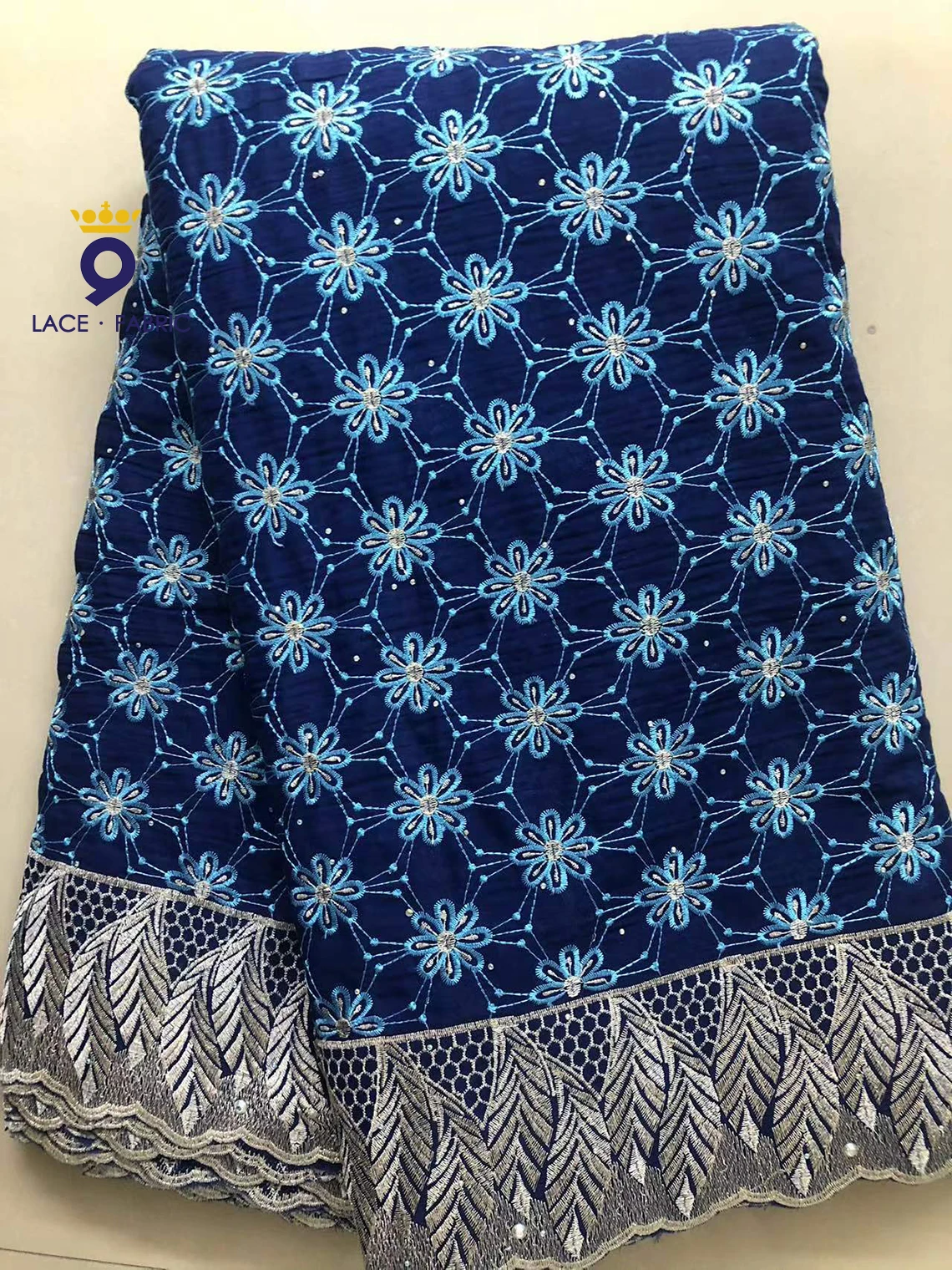 

Rhinestones African Cotton Lace Fabric Nigerian Mali Wedding Bride Dress Sewing Material Senegal Party Dry Laces