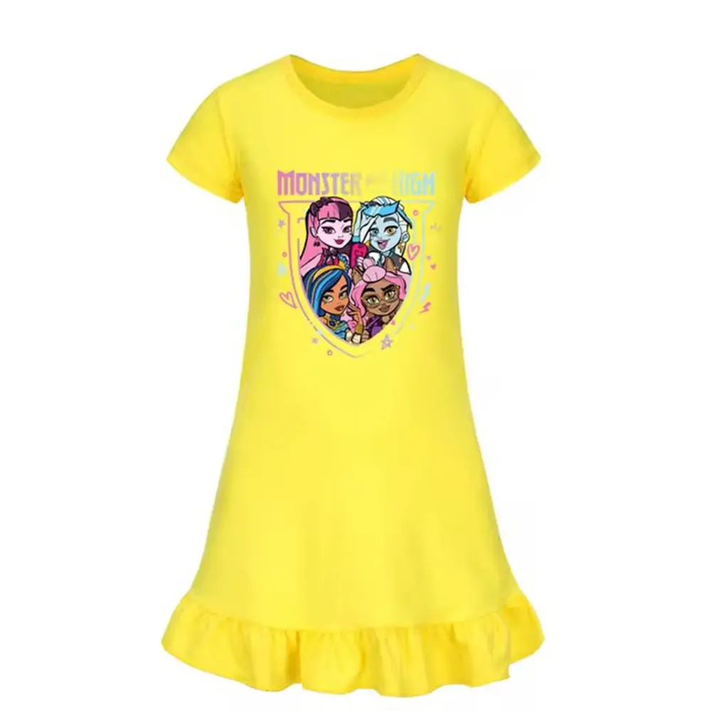 Детская летняя Пижама Monster High платье мультяшная Повседневная Ночная рубашка