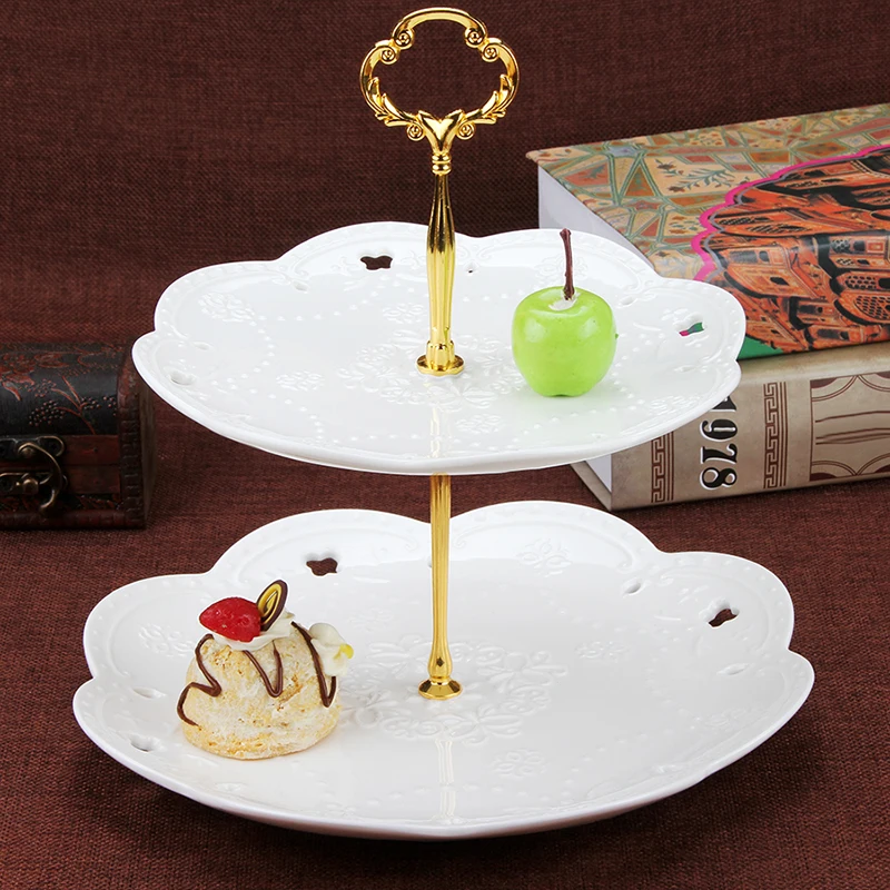 

Stick Plate stand Cake Shelf 1pc Tray 2/3 layers Wedding Birthday Zinc alloy Cupcakes Decoration Dessert Display