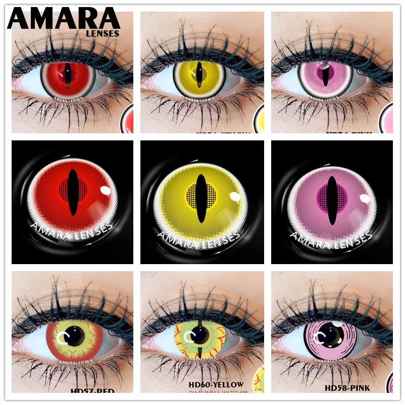 

Цветные контактные линзы AMARA для глаз, цветные контактные линзы для косплея аниме, для косплея, цветные контактные линзы для глаз