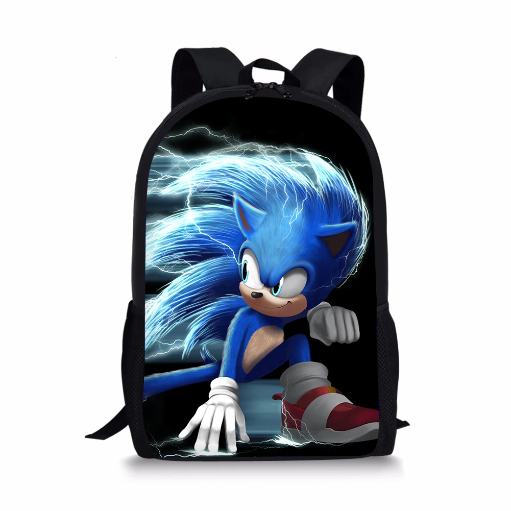 Sonic Pattern Print School Bags Daily Travel Climbing Durable Backpack Trendy Birthday Gift for Kids Fashion Knapsack