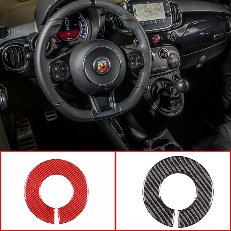 

For Fiat Abarth 500 500C 595 595C 695 695C 2008-2022 Car steering wheel logo decoration sticker soft carbon fiber Accessories