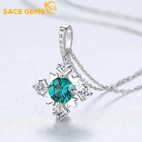 sacegems 925sterling silver sparkling green blue zircon pendant wedding engagement party jewelry for women valentine day present