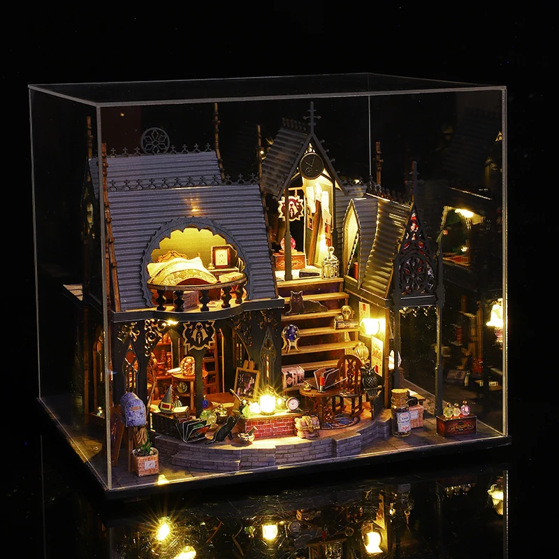 Новый деревянный кукольный домик сделай сам волшебный Ретро Дом миниатюрные