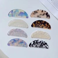 hot korean retro marbled geometric acetate anti static hair combs portable travel wash mini small wide tooth hairdressing comb