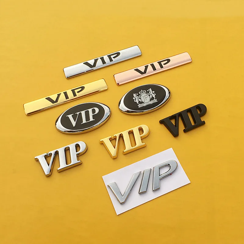 

3D VIP JDM Style Car Trunk Zinc Alloy Badge Emblem Universal Design Car Rear Body Tailgate Accessories Adhesive Styling Badge