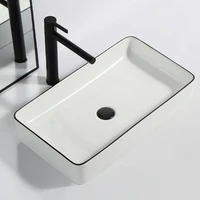 sink ceramic white square washbasin countertop sinks drainer nordic ceramic washbasin art basin shampoo bowl