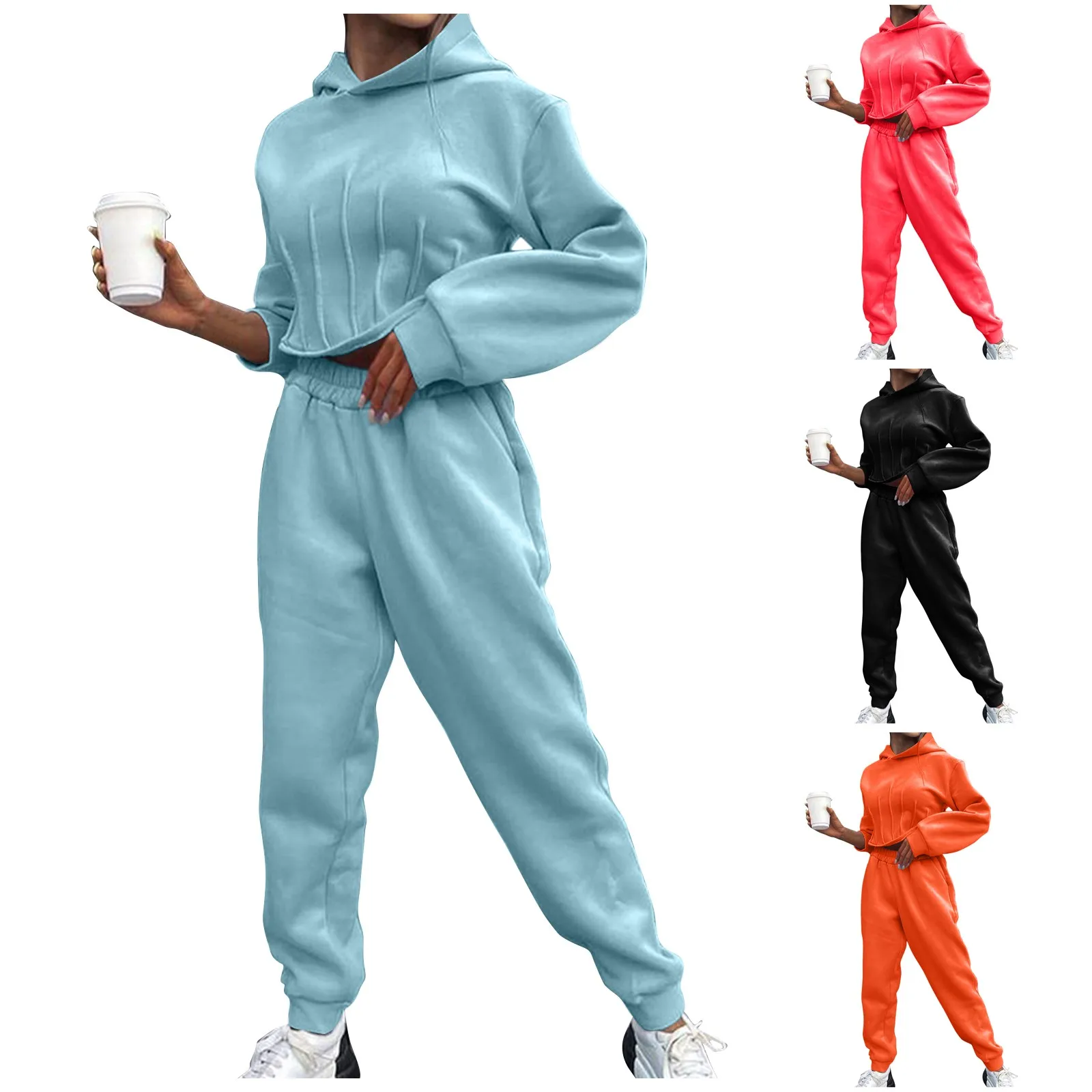 Женский спортивный костюм повседневные однотонные спортивные костюмы с длинным