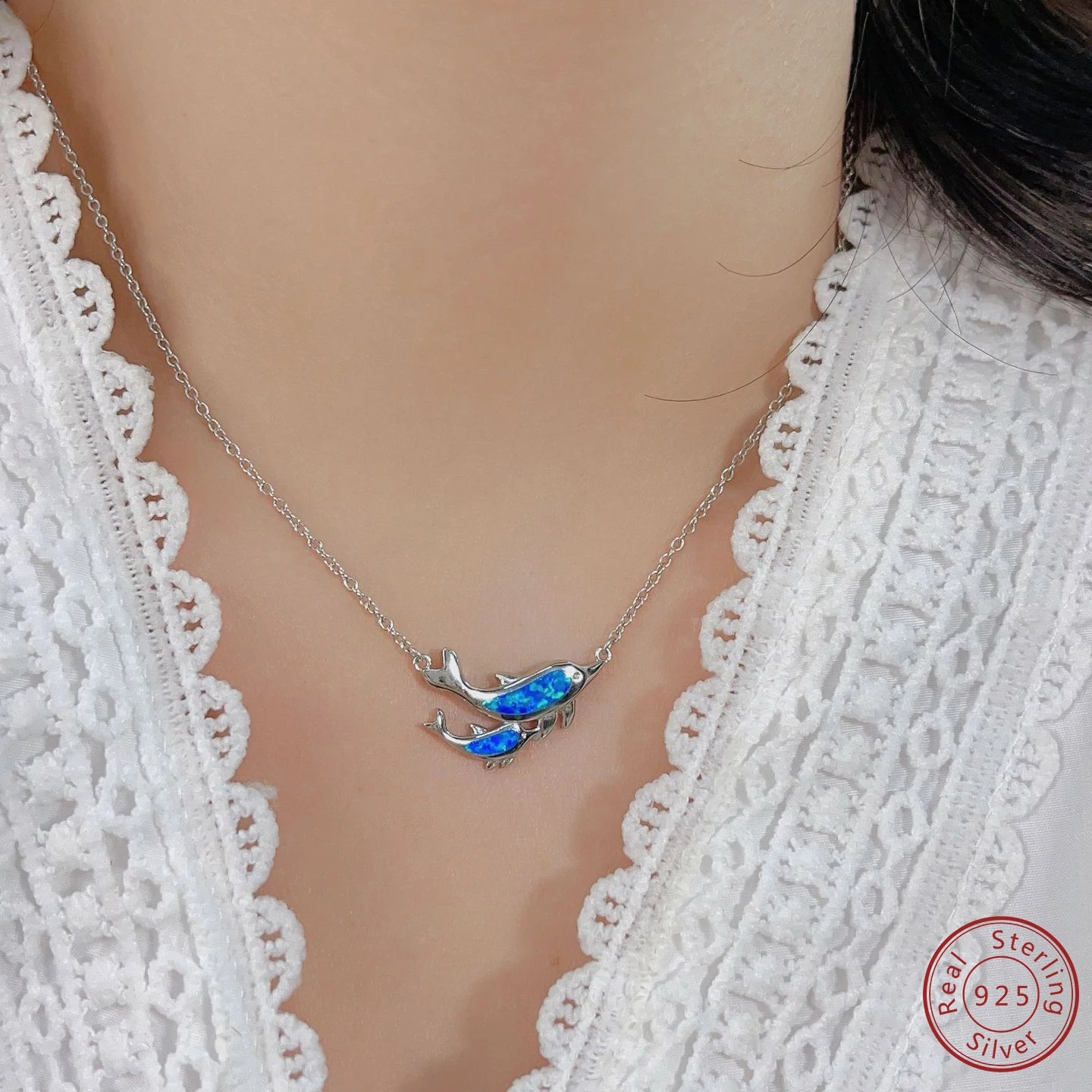 Женское ожерелье из серебра 2024 пробы 100%