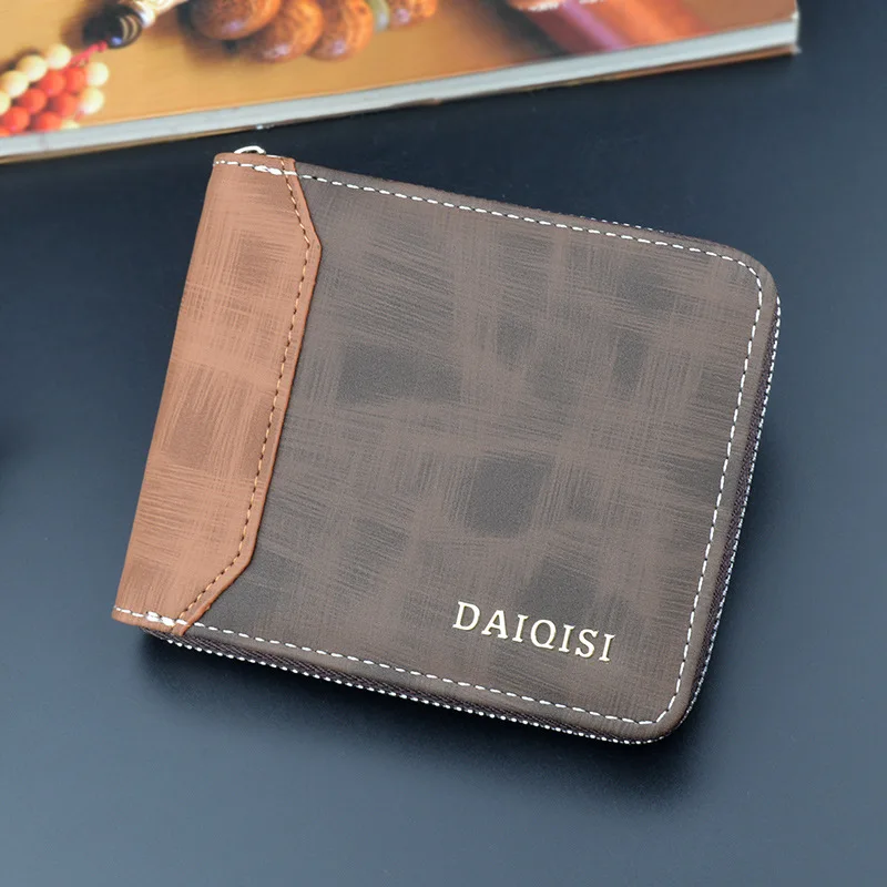 Short Men Wallets Slim Classic Coin Pocket Photo Holder Small Male Wallet High Quality Card Holder Frosted Leather Men Purses