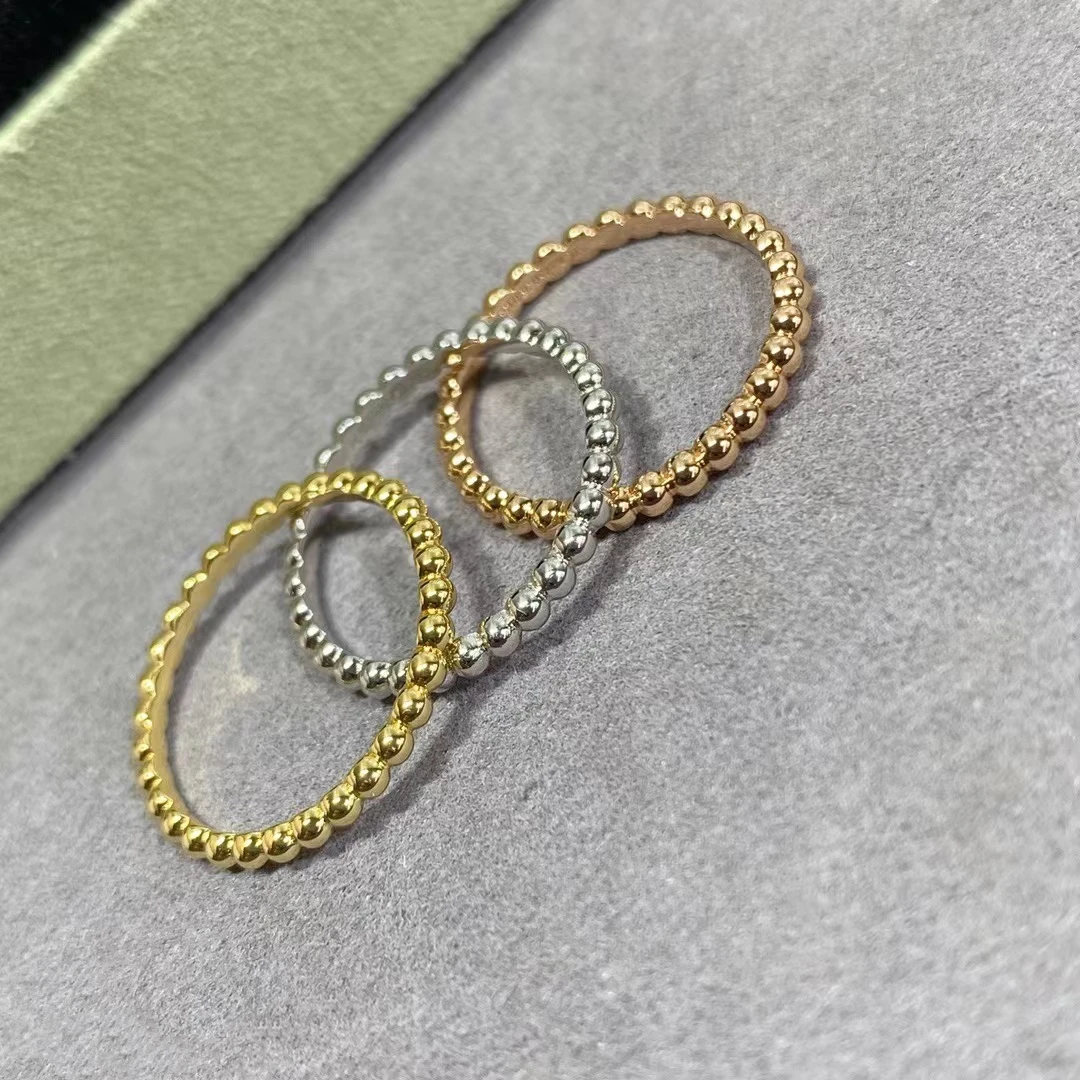 

925 sterling silver mini silver bead ring female fashion brand temperament European casual light luxury jewelry