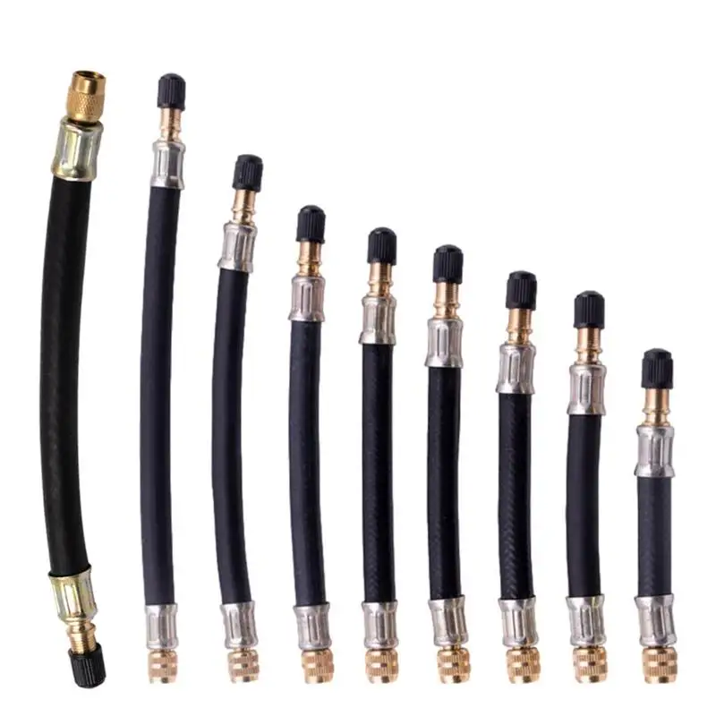 

Tire Air Valves Adapter Tyre Valves Extension Adaptor Extender Flexible Leakproof Valves Extender Pipe Rubber Copper Long