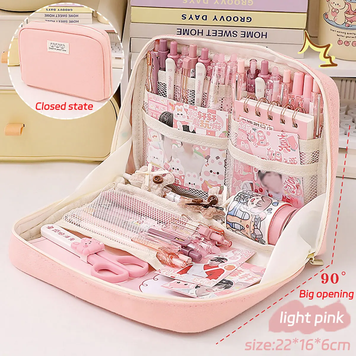 Case Large Capacity Bag Pouch Box For Girls Japanese & Korean  Schools & Offices Back To School Supplies