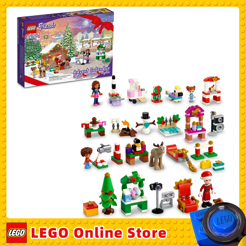 

LEGO & Friends 2022 Advent Calendar 41706 Building Toy Set; 24 Gifts and Holiday Toys Including Santa’s Sleigh Kids (312 Pieces)