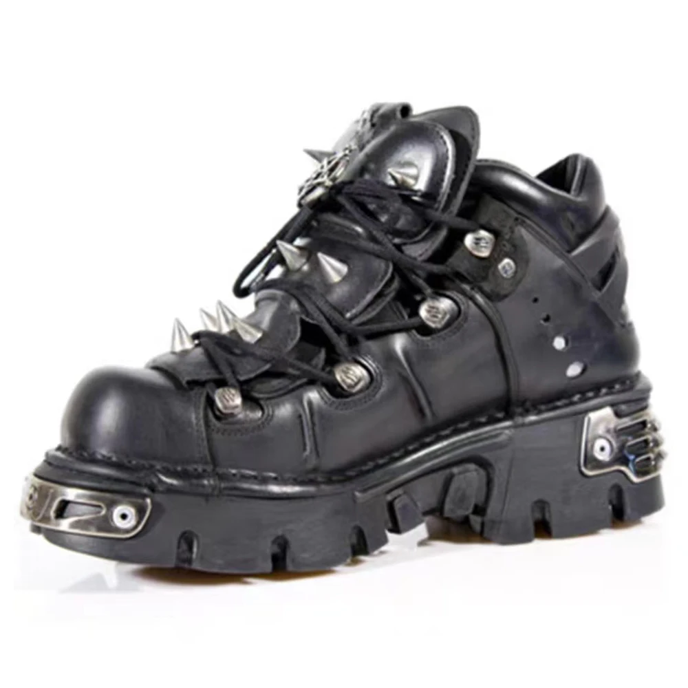 Ботильоны мужские/женские из натуральной кожи, модные мотоциклетные полусапожки ручной работы в стиле ретро/панк/рок, обувь на платформе, большие размеры 48