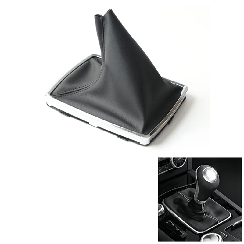 

PU Leather Car Gear Shift Knob Gaiter Boot Cover For Mercedes Benz C Class W204