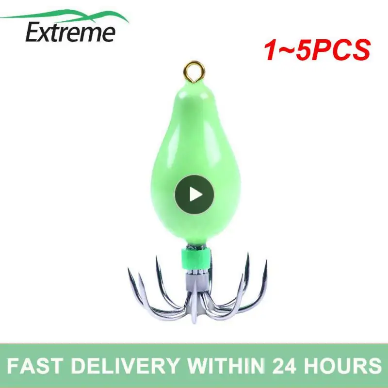 

1~5PCS HENGJIALuminous Swivel Squid Octopus Hook 50.6g Octopus Weight Ball Fishing Lure For Sea Boat Fishing Fishhook