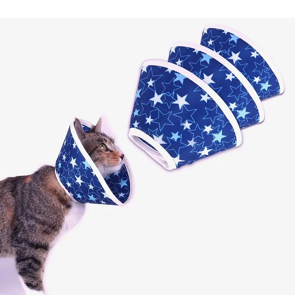 

Cat Star Elizabethan Collars Waterproof Foldable Anti-licking Recovery Collar Cat Cone After Surgery For Kittens