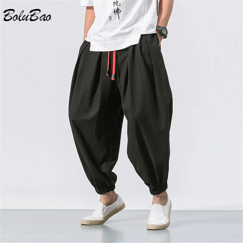 

BOLUBAO Spring Men Loose Harem Pants Chinese Linen Overweight Sweatpants High Quality Casual Brand Oversize Trousers Male
