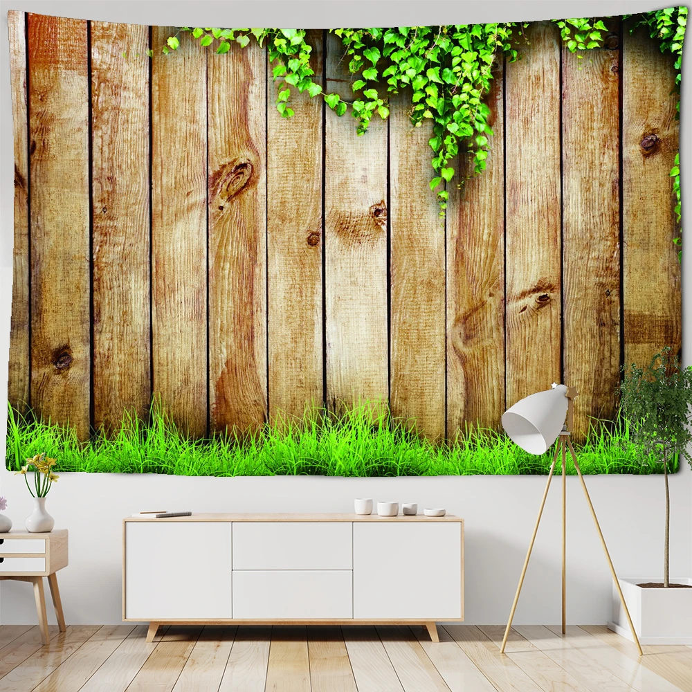 Настенный гобелен с растениями на деревянной доске настенный Подвесной Гобелен