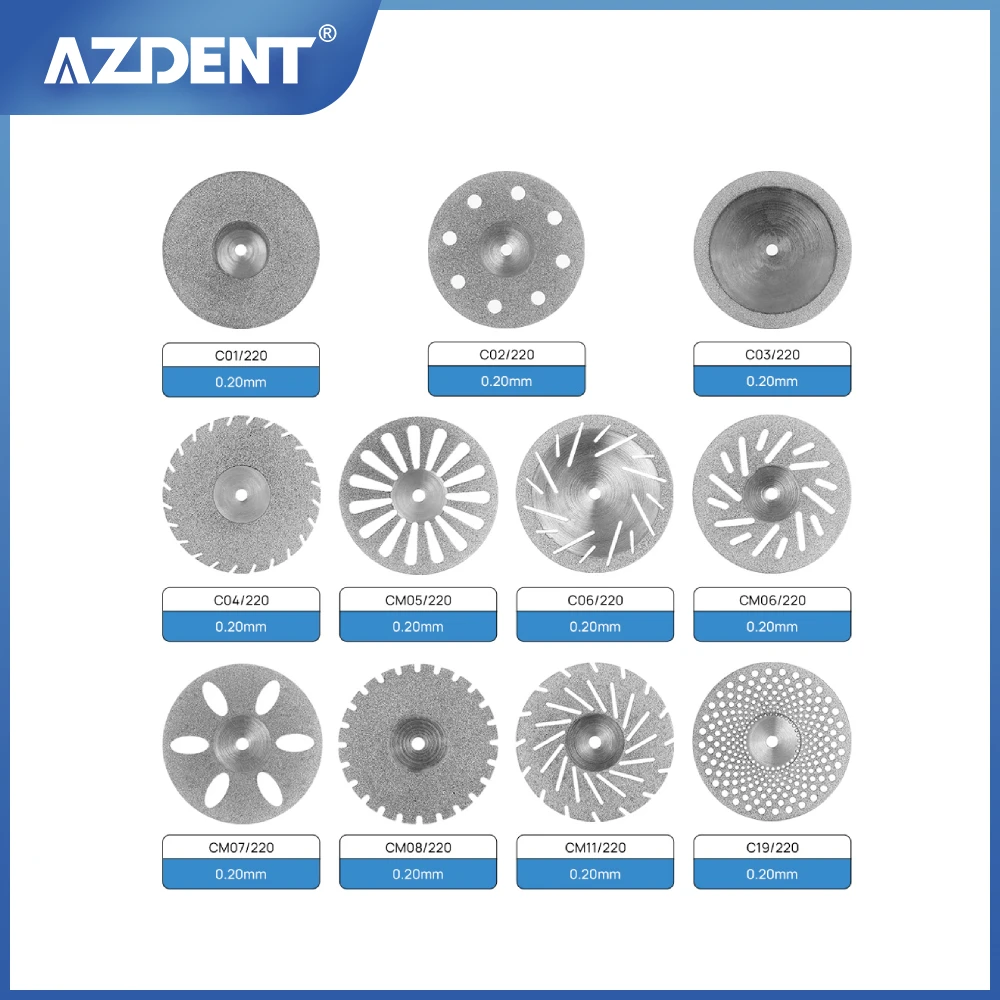 AZDENT Dental Lab полировка оправка стержня Burs Emery диск резка двойной боковой Тонкий