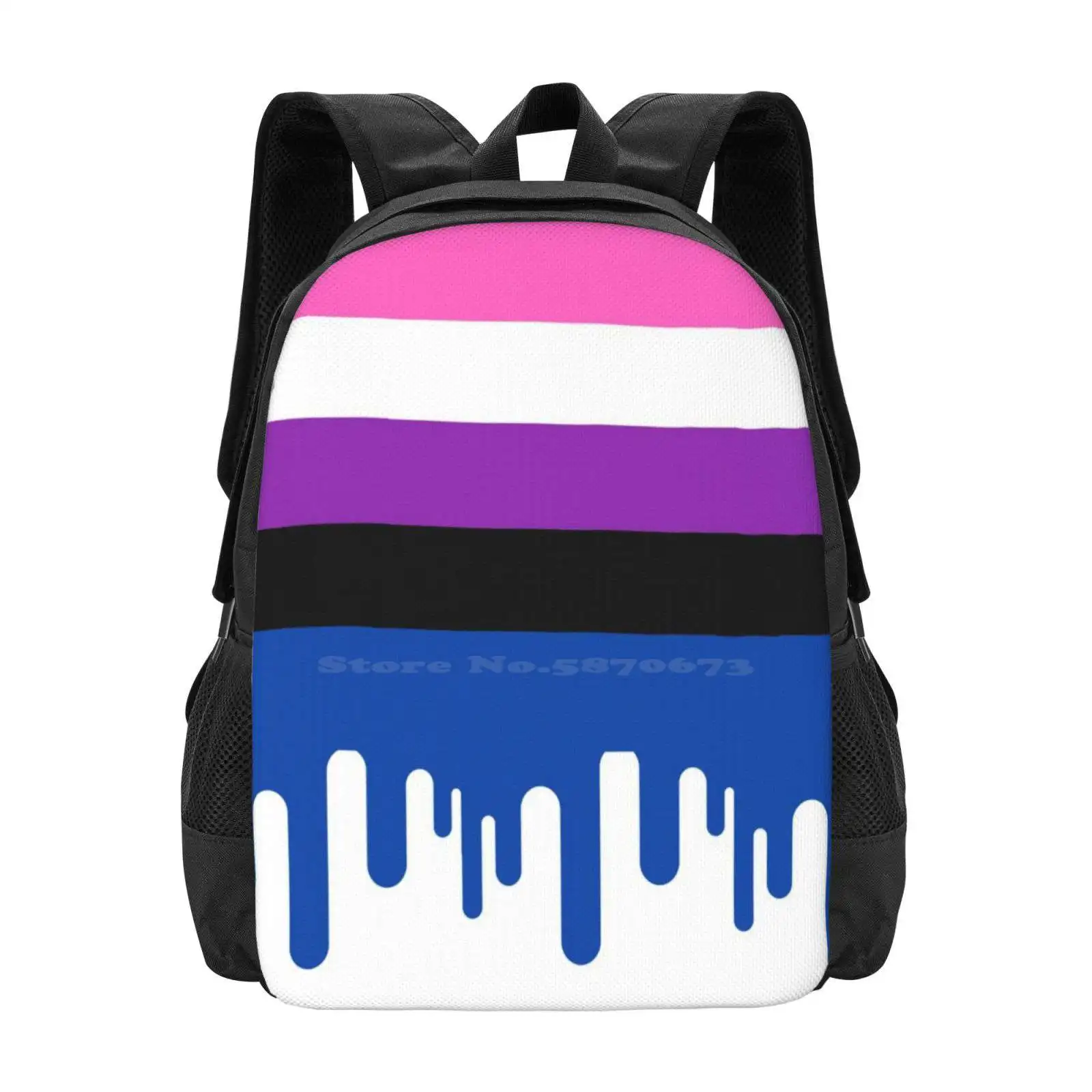 

Genderfluid Pride Backpack For Student School Laptop Travel Bag Pride Day Pride Month Pride Weak Genderfluid Pride Flag