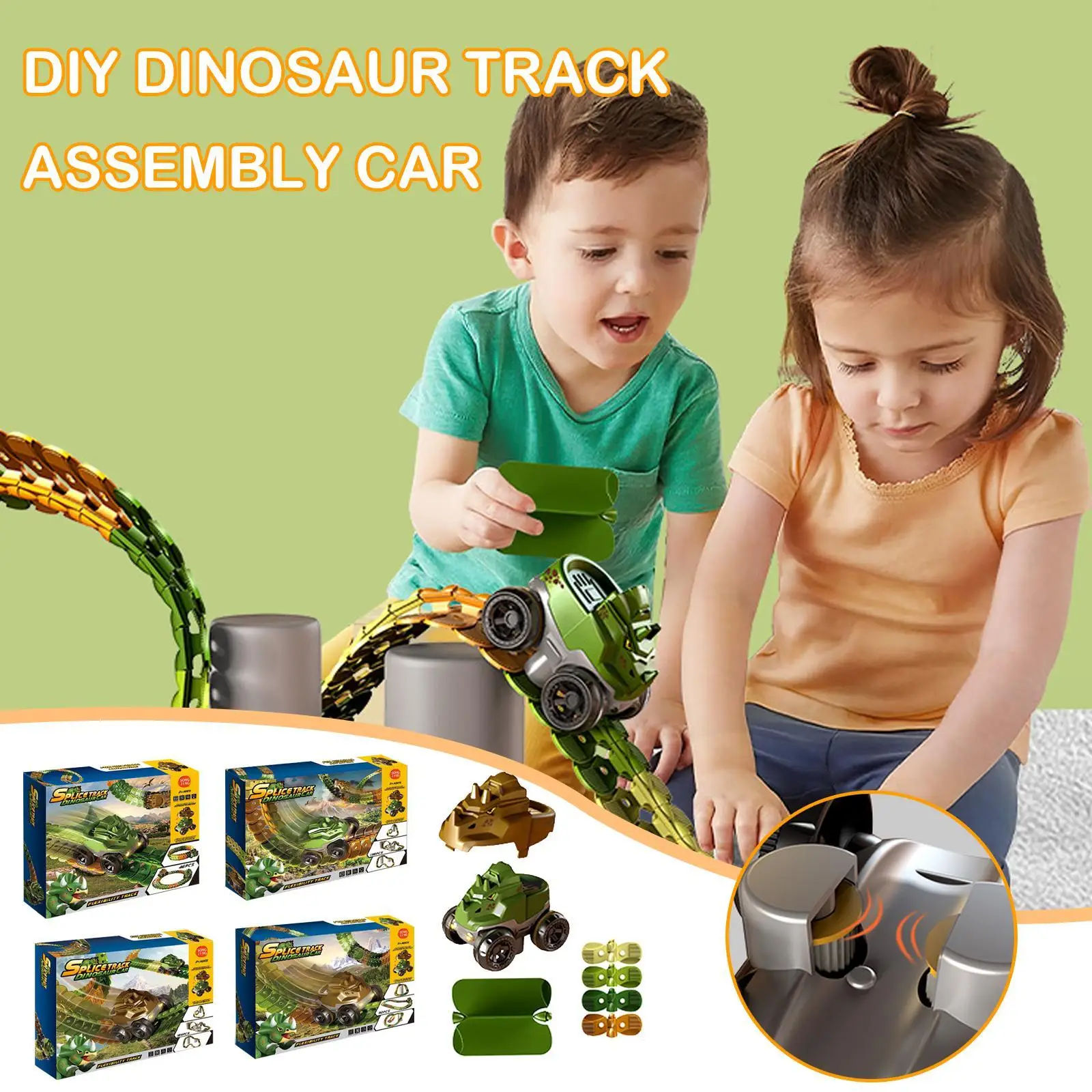 

Гоночный трек «сделай сам», игрушечный автомобиль, набор, Электрический Железнодорожный автомобиль, трек поезда, волшебный гибкий скоростн...