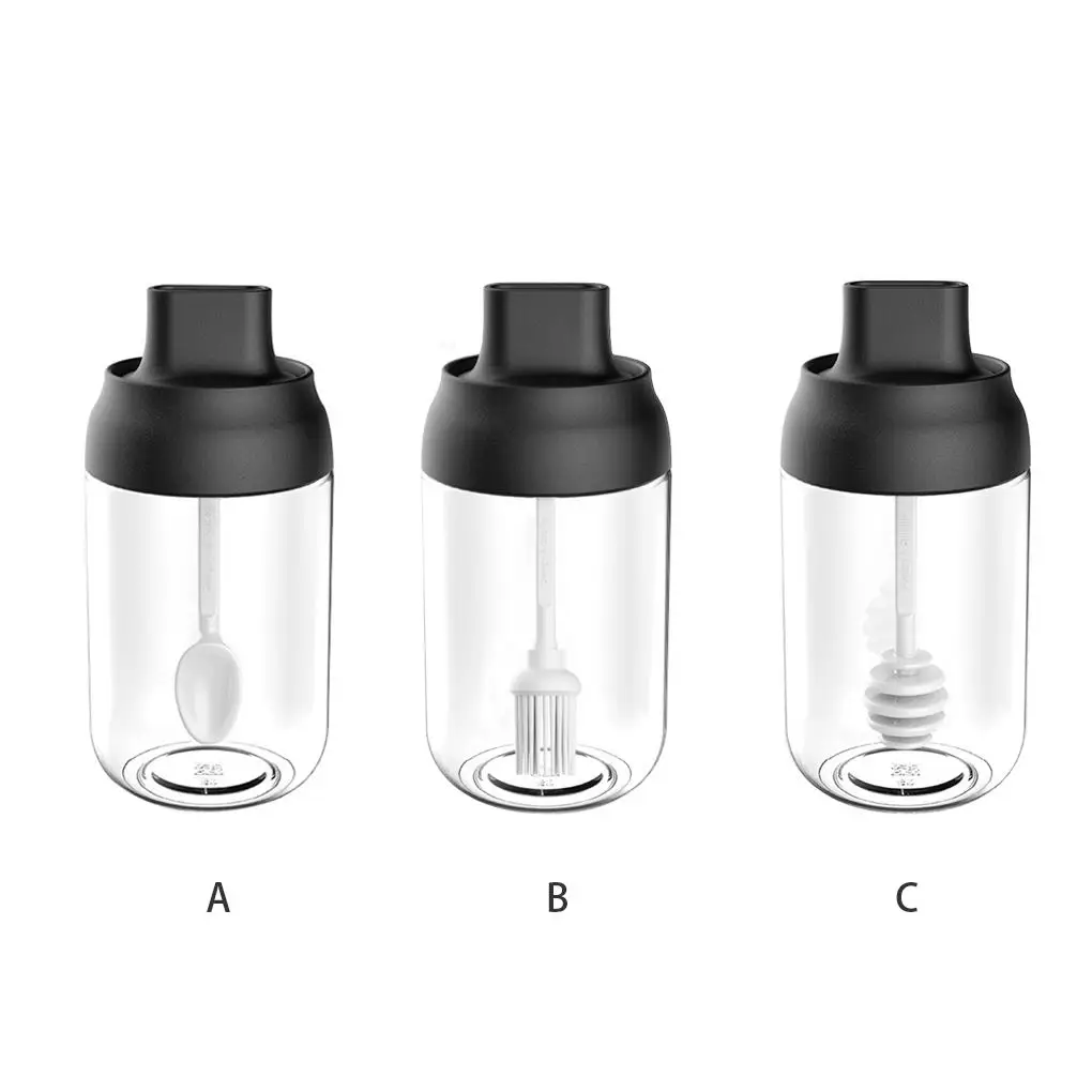 

250ML Silicone Spice Jar Sauce Bottle Sealed Seasoning Bottle with Spoon Cap for Kitchen Oil Bottle