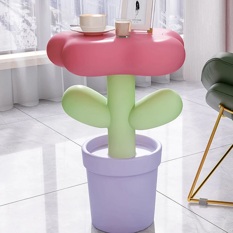 

Tulip Flower Decor Ornament Coffee Tables Resin Side Table Floor Table Modern Home Decor Living Room Furniture Housewarming Gift