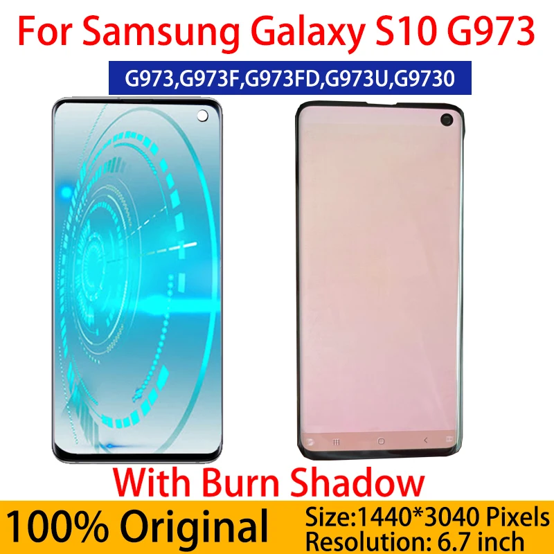 

Оригинальный дисплей burn shadow для Samsung Galaxy S10 LCD G973 G973F SM-G9730 G973F/DS ЖК-дисплей сенсорный экран дигитайзер в сборе