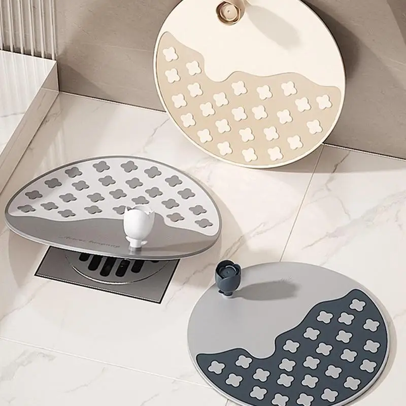 

Silicone Floor Drain Deodorant Pad Kitchen Sink Strainer With Tulip Handle Anti-odor Odor Sewer Cover Water Hair Stopper Filter